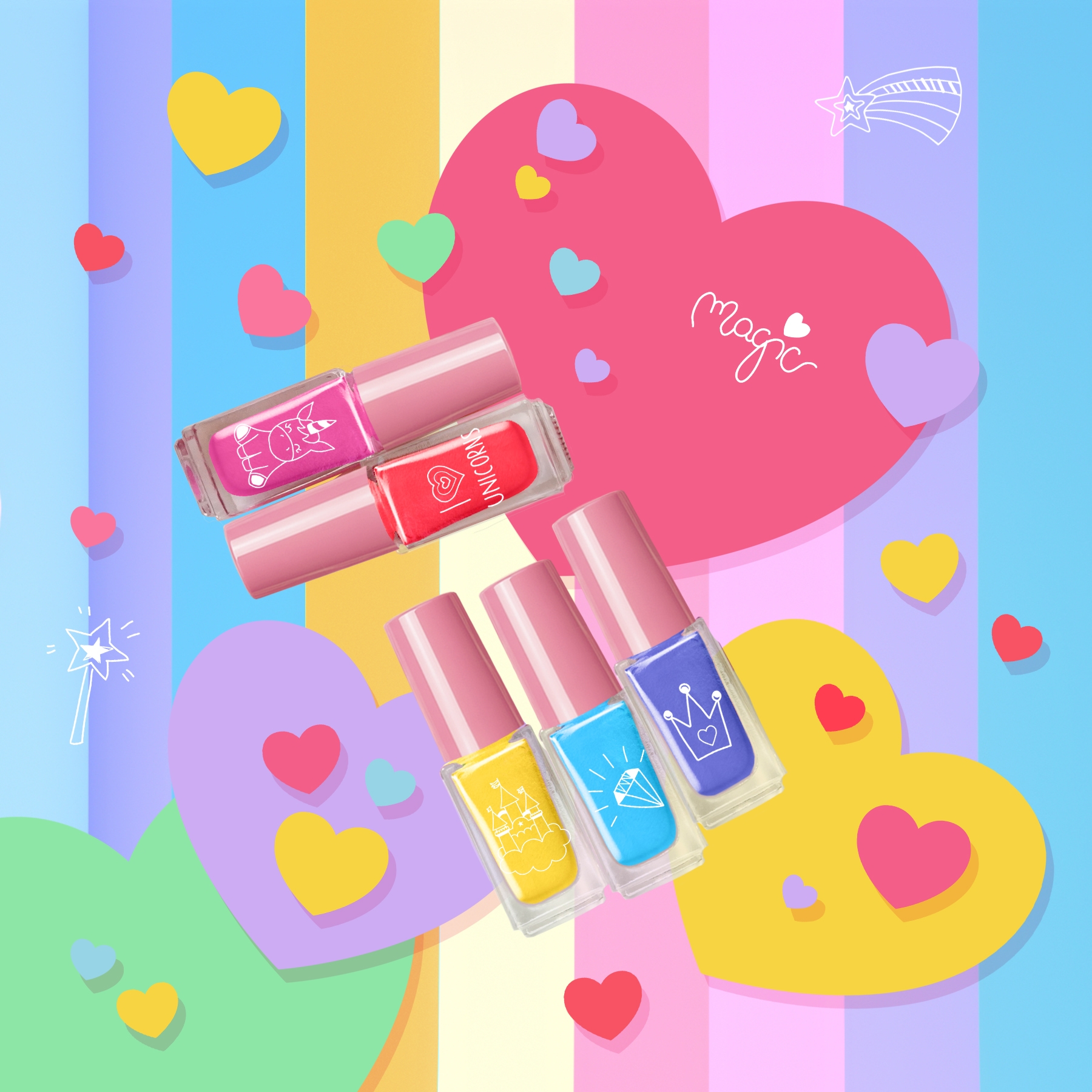 Unicorn Water Based Nail Polish Set